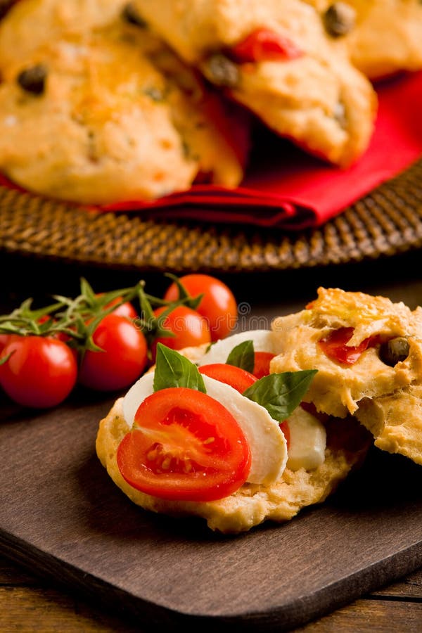 Pizza Rolls Stuffed with Tomato and Mozzarella Stock Photo Image of