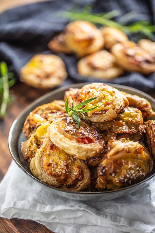 Pizza Rolls Stuffed with Various Ingredients, Prosciutto Bacon Spinach
