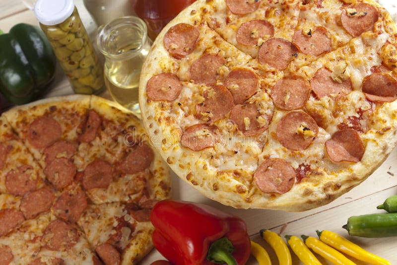 Pizza With Salami Picture. Image 9821298