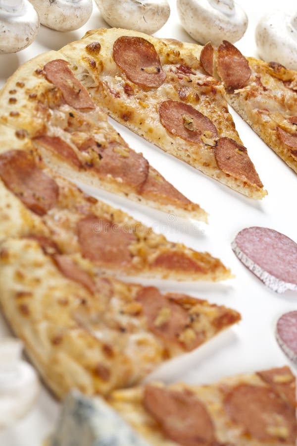 Pizza with salami