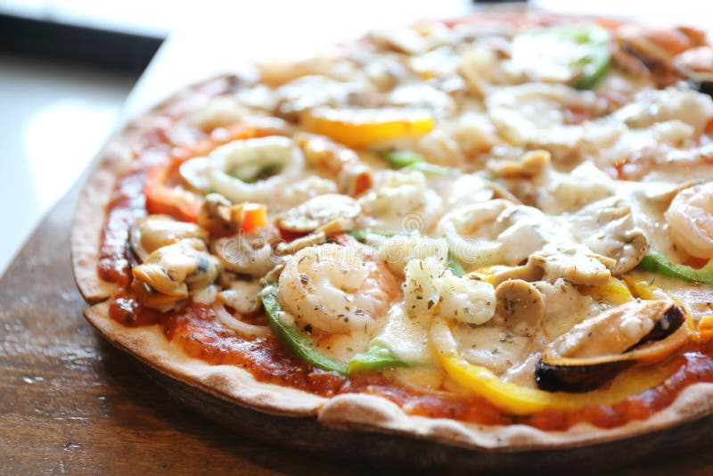 Pizza seafood stock photo. Image of delicious, cheese 47990802