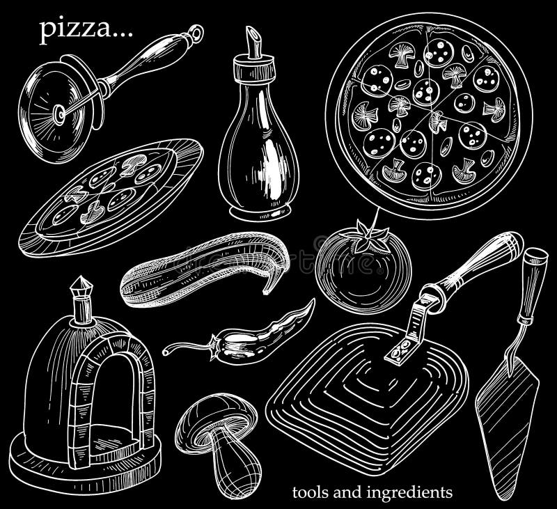Pizza set royalty free illustration Pizza set royalty free illustration
