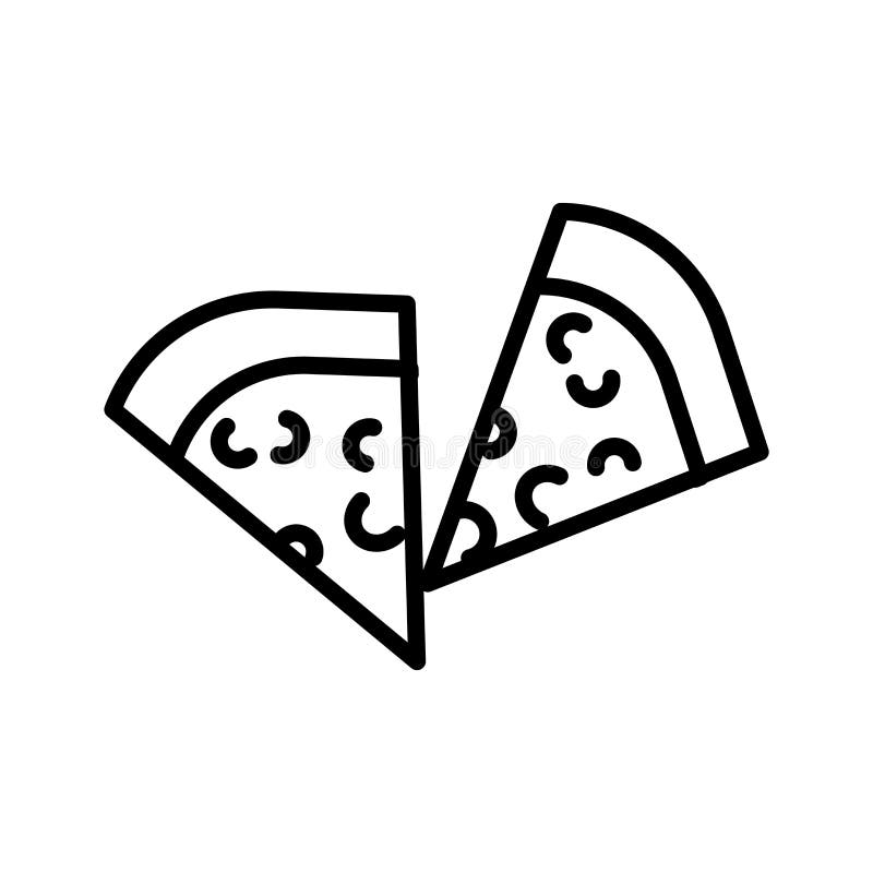 Pizza slice icon vector sign and symbol isolated on white background, Pizza slice logo concept royalty free illustration Pizza slice icon vector sign and symbol isolated on white background, Pizza slice logo concept royalty free illustration