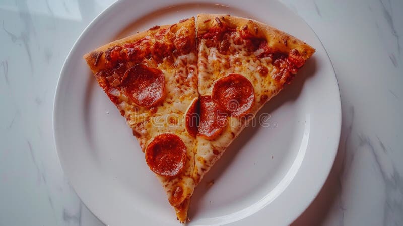 Pizza Slice on Plate With Fork stock images