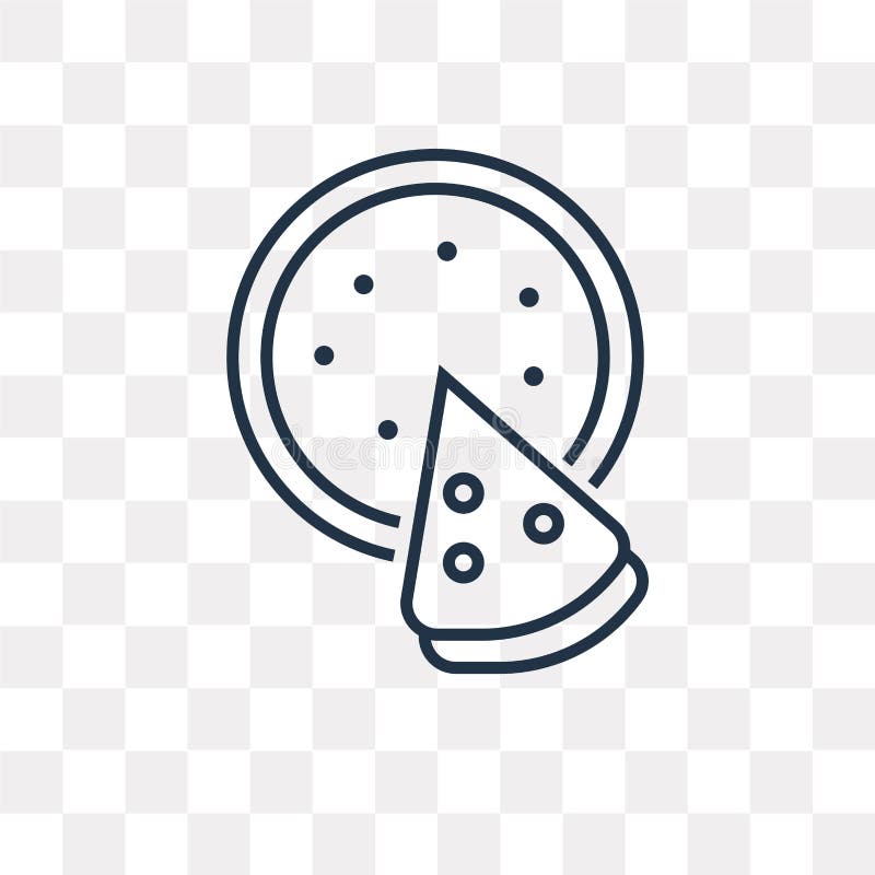 Pizza Slice vector icon isolated on transparent background, line stock illustration Pizza Slice vector icon isolated on transparent background, line stock illustration