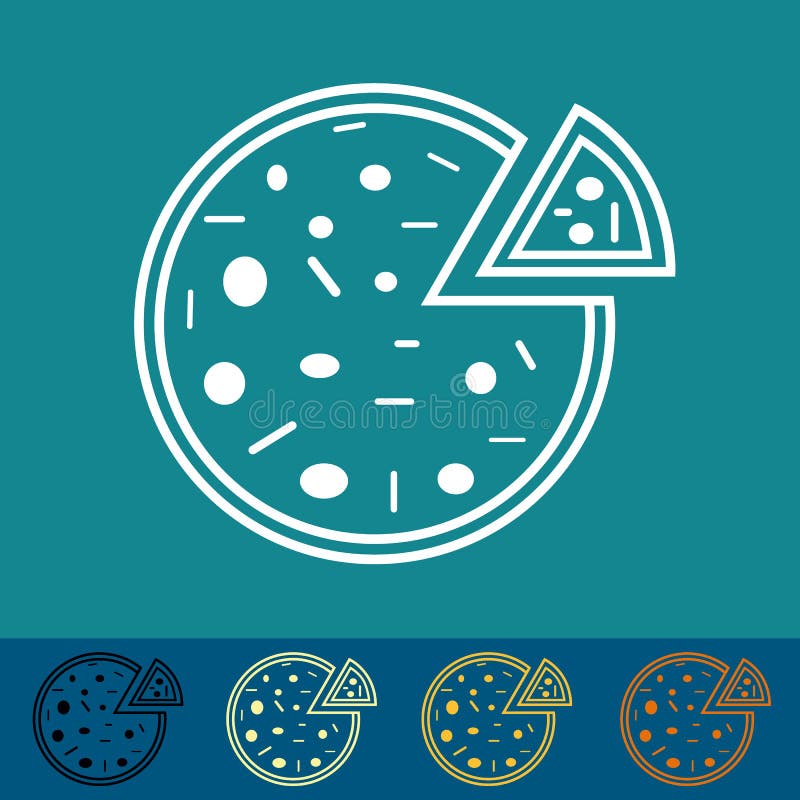 Pizza sticker or button - vector illustration - different colors vector illustration