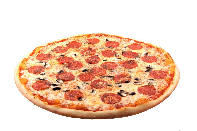 Pizza su priorità bassa bianca fotografia stock Pizza su priorità bassa bianca fotografia stock