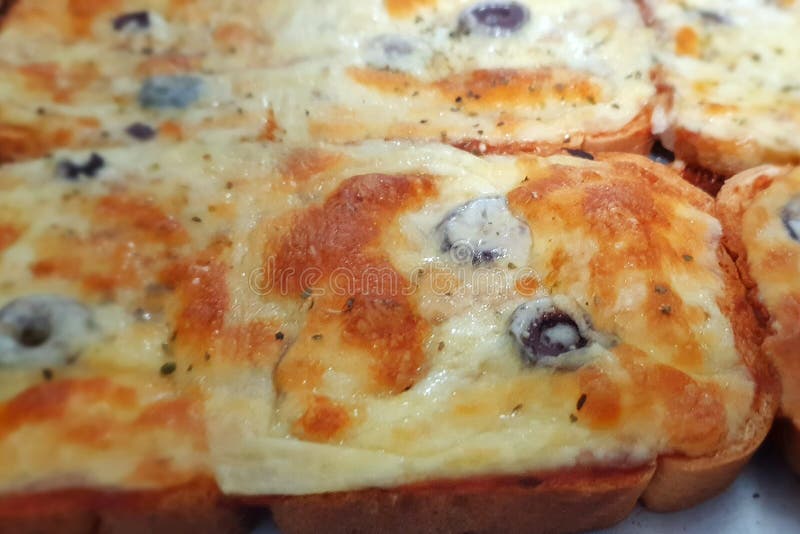 Pizza Toasted Bread, Cheese on Toast Stock Photo Image of olive