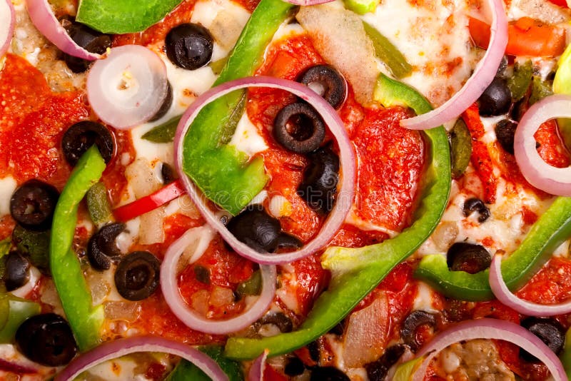 Pizza With Vegetables And Pepperoni Stock Photo Image of cuisine