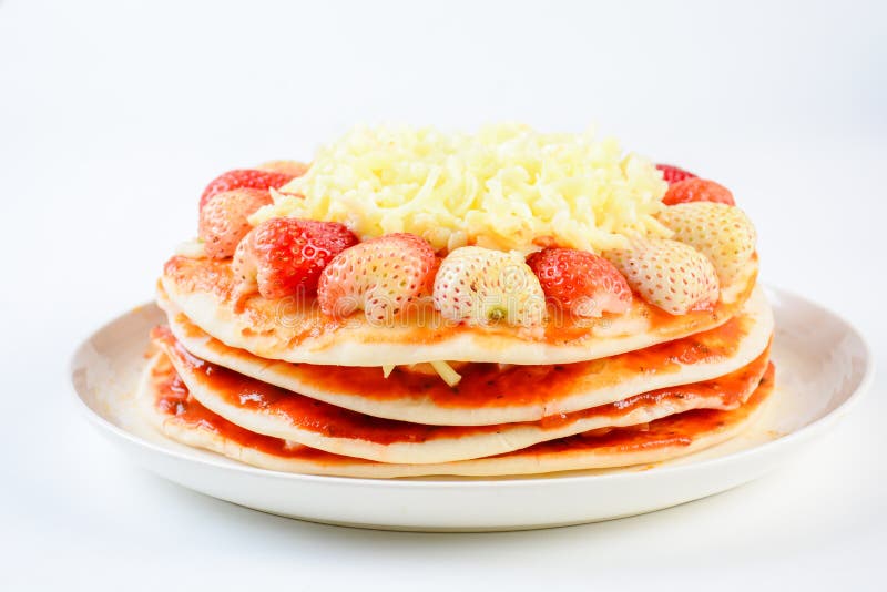 Pizza z truskawką i serami zdjęcie royalty free Pizza z truskawką i serami zdjęcie royalty free