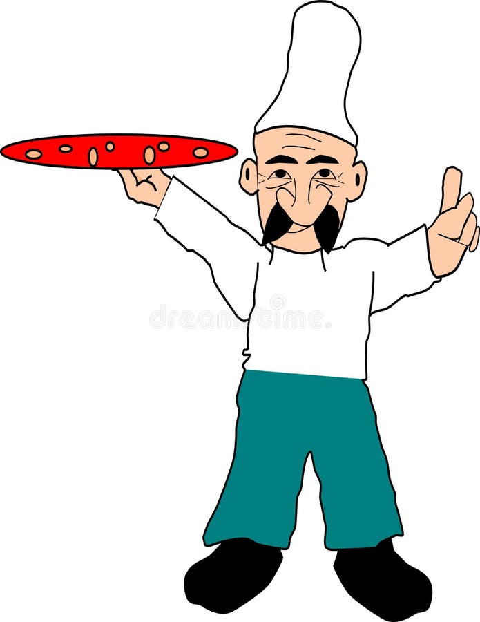 Pizzachef-kok vector illustratie Pizzachef-kok vector illustratie