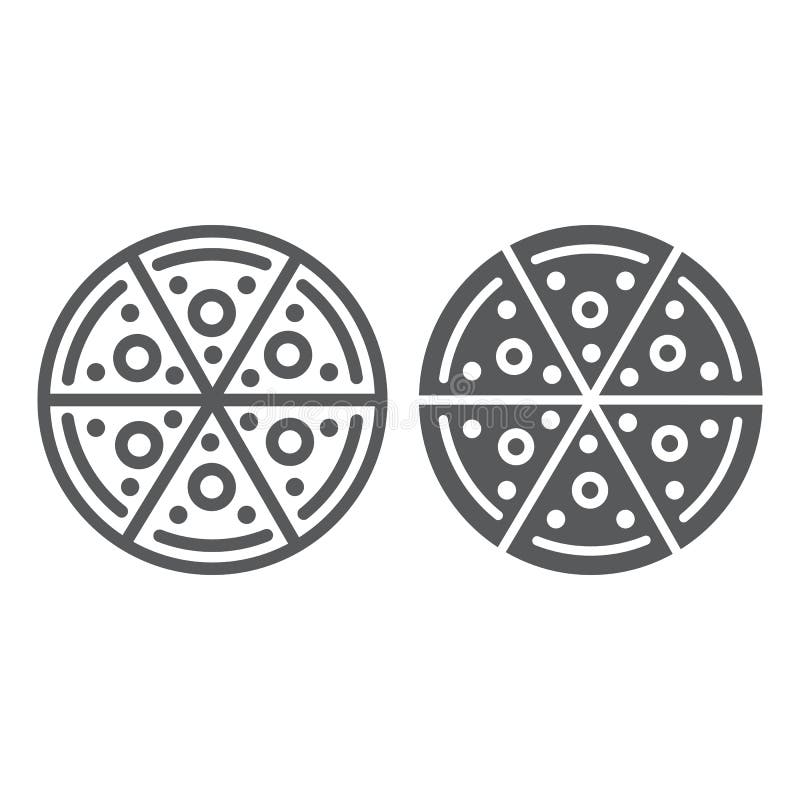 Pizzalinje och skårasymbol, mat och italienare, snabbmattecken, vektordiagram, en linjär modell på en vit bakgrund vektor illustrationer Pizzalinje och skårasymbol, mat och italienare, snabbmattecken, vektordiagram, en linjär modell på en vit bakgrund vektor illustrationer