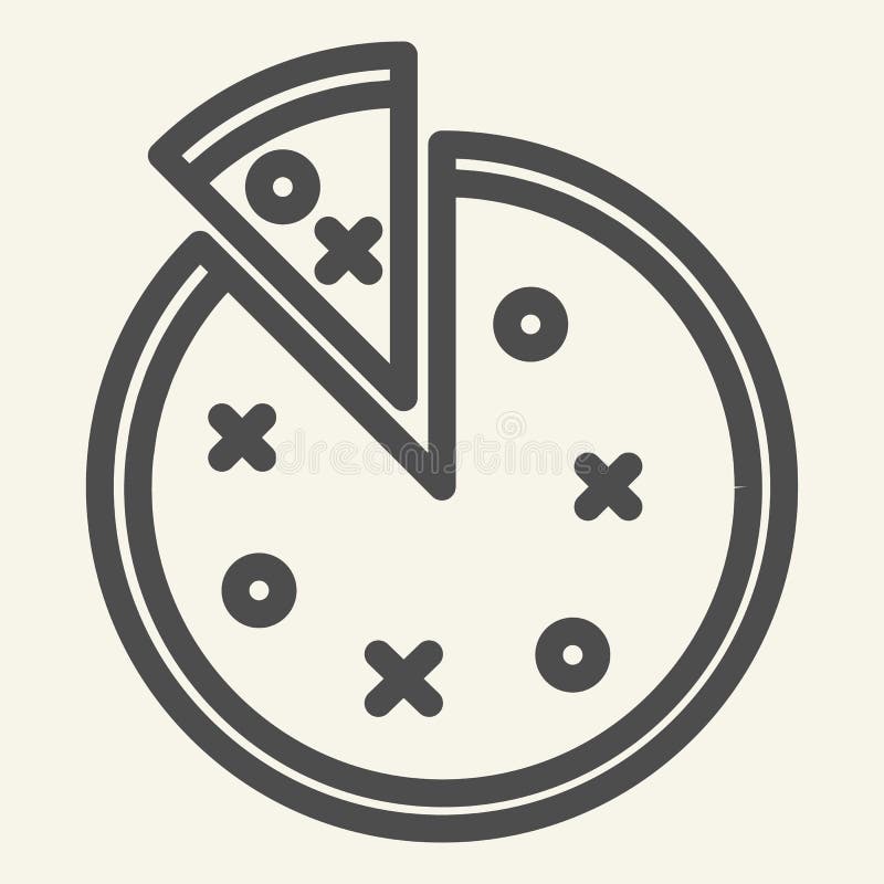 Pizzalinje symbol Rund pizzavektorillustration som isoleras på vit Design för snabbmatöversiktsstil som planläggs för rengöringsd royaltyfri illustrationer Pizzalinje symbol Rund pizzavektorillustration som isoleras på vit Design för snabbmatöversiktsstil som planläggs för rengöringsd royaltyfri illustrationer