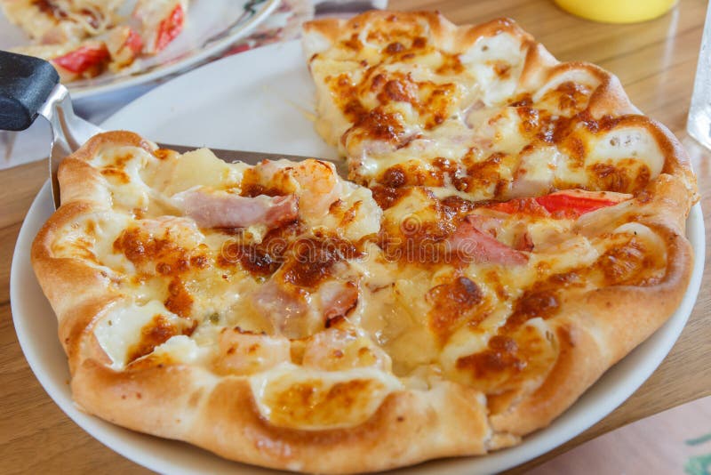 Pizzy zbliżenia szczegółu sztuki karmowy tło zdjęcia stock