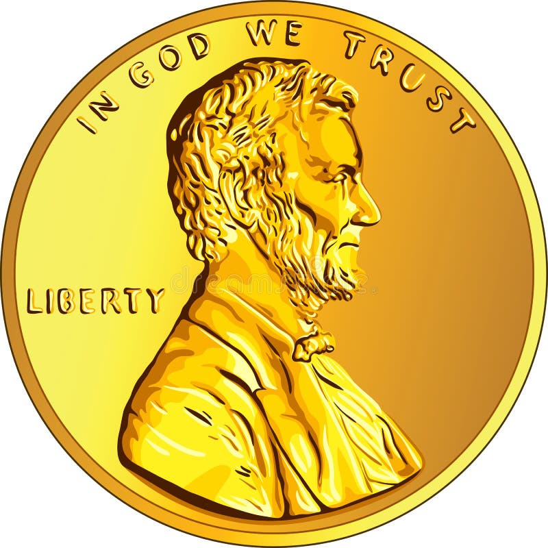 Pièce d'or américaine d'argent un cent, penny