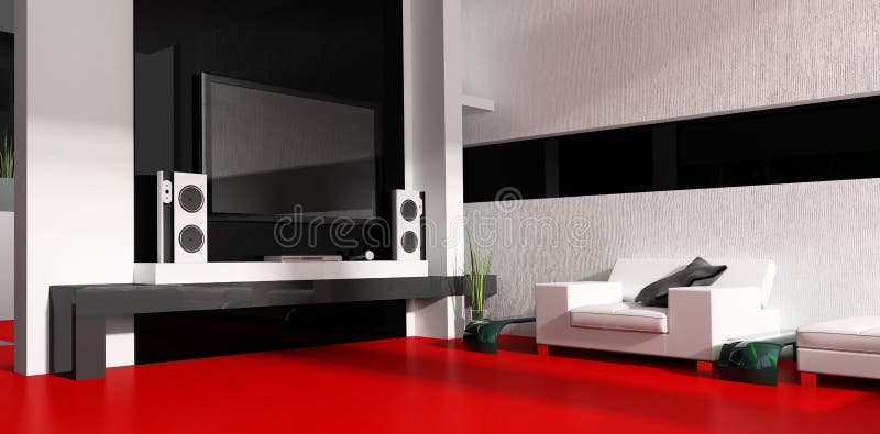 Pièce de TV illustration stock Pièce de TV illustration stock