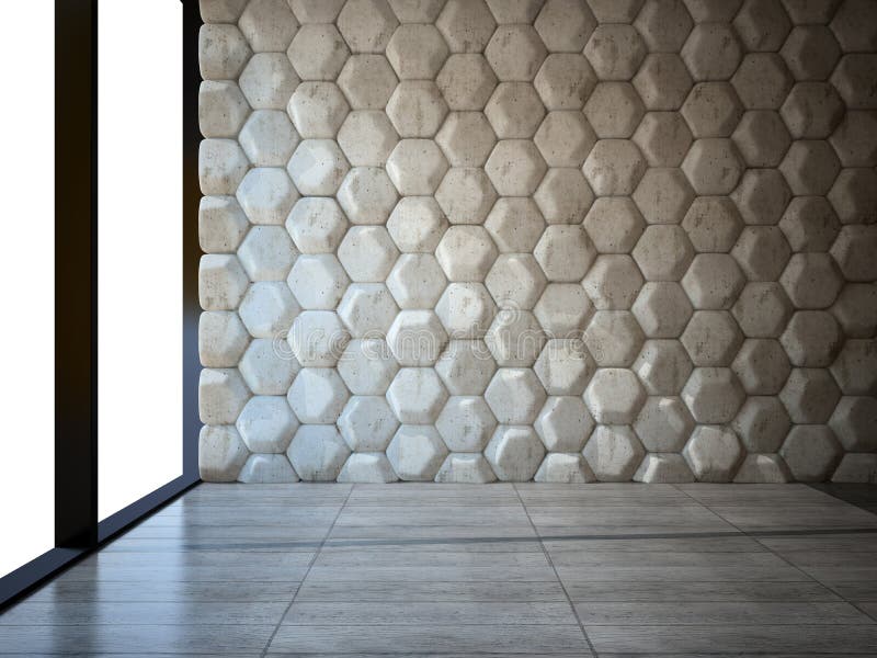 Pièce vide avec le mur en pierre et le plancher de parquet illustration de vecteur Pièce vide avec le mur en pierre et le plancher de parquet illustration de vecteur