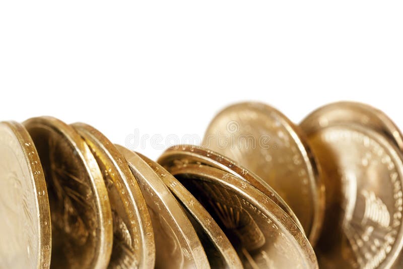 Pièces de monnaie au-dessus de blanc photo libre de droits Pièces de monnaie au-dessus de blanc photo libre de droits