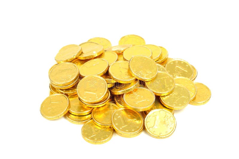 Pièces de monnaie d'euro d'or image stock Pièces de monnaie d'euro d'or image stock