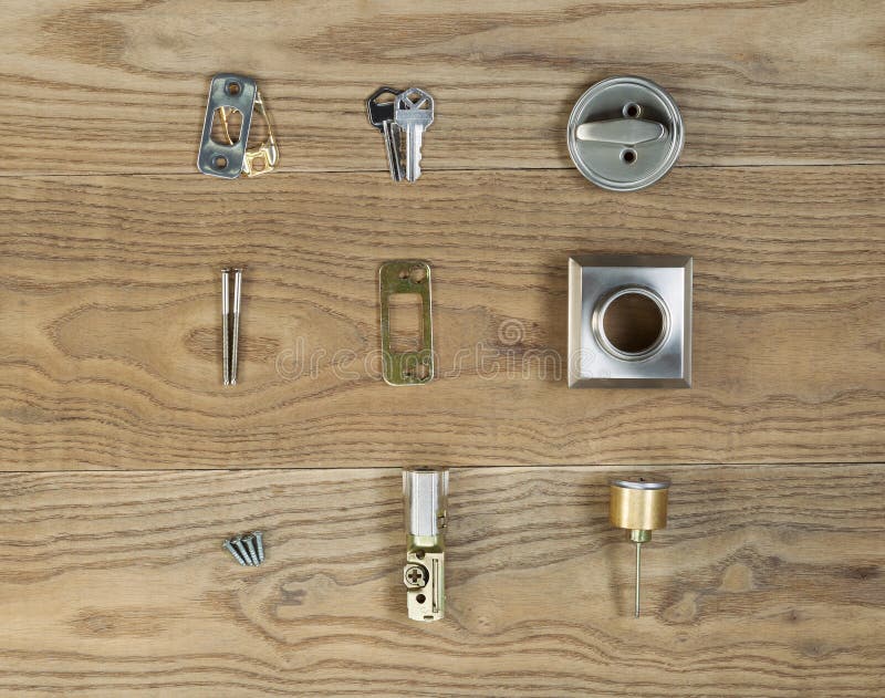 Pièces de serrure de porte pour la maison de Residental image libre de droits Pièces de serrure de porte pour la maison de Residental image libre de droits