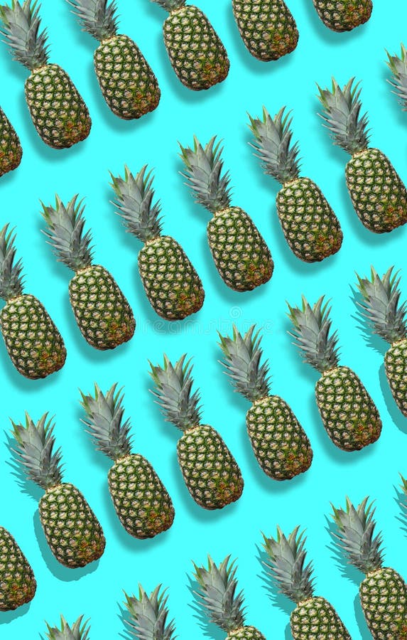 Piñas frescas en el fondo colorfurful azul ilustración del vector