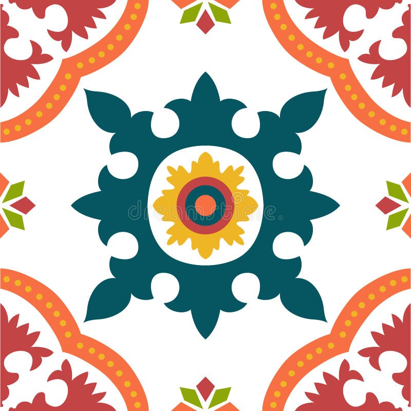 Bezszwowe colourful ornament płytki ilustracja wektor Bezszwowe colourful ornament płytki ilustracja wektor