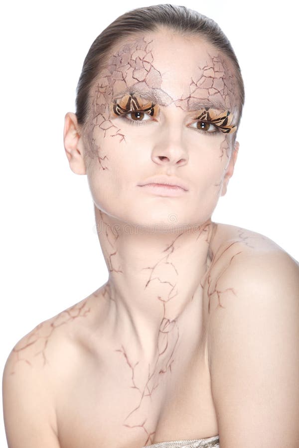 Piękna młoda kobieta z stylezed facepaint fotografia royalty free Piękna młoda kobieta z stylezed facepaint fotografia royalty free