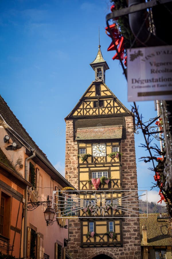Piękna wioska riquewihr, Francja zdjęcie stock