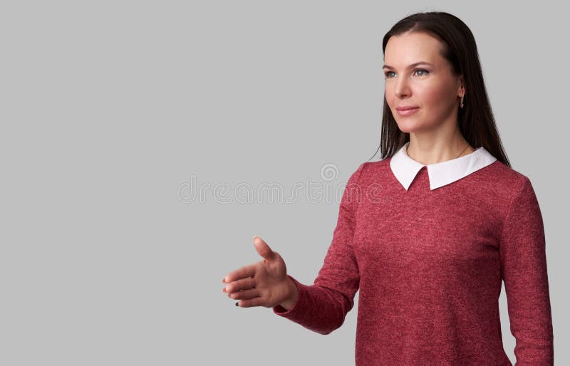 Piękne biznesowej kobiety chwiania ręki zdjęcia stock Piękne biznesowej kobiety chwiania ręki zdjęcia stock