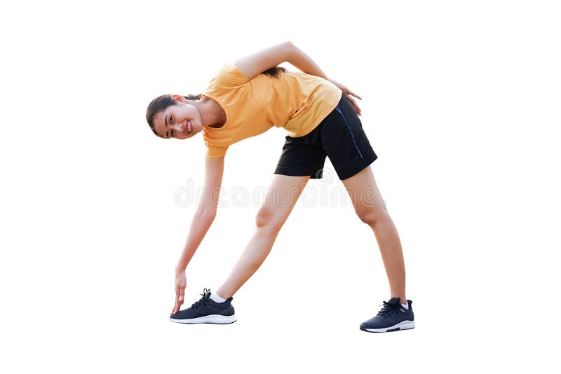 Piękne ono uśmiecha się tajlandzkie kobiety jogging, biegać odizolowywam na tle royalty ilustracja Piękne ono uśmiecha się tajlandzkie kobiety jogging, biegać odizolowywam na tle royalty ilustracja