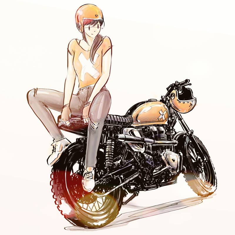 Pięknej dziewczyny jeździecki motocykl