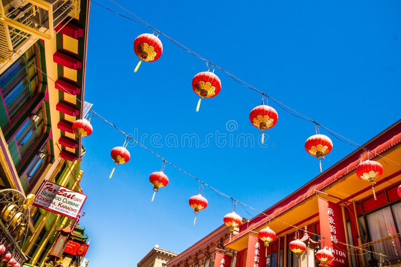 Piękni czerwoni Chińscy lampiony w Chinatown San Fransisco, Kalifornia, usa fotografia royalty free Piękni czerwoni Chińscy lampiony w Chinatown San Fransisco, Kalifornia, usa fotografia royalty free