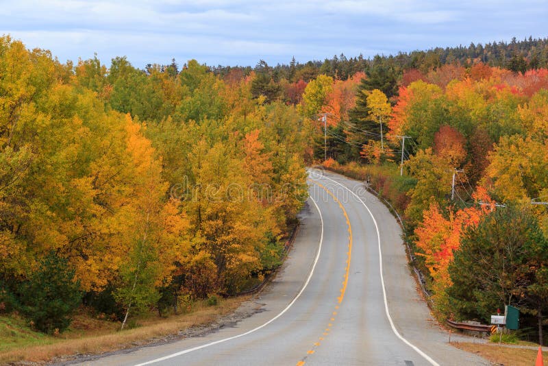 Piękni spadków kolory Acadia park narodowy zdjęcia stock Piękni spadków kolory Acadia park narodowy zdjęcia stock