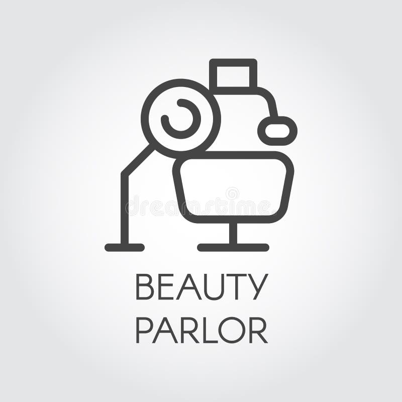 Piękno bawialni linii ikona Piękno salonu znak Kosmetologia, skincare, opieki zdrowotnej pojęcie Konturowy sieć logo wektor ilustracji