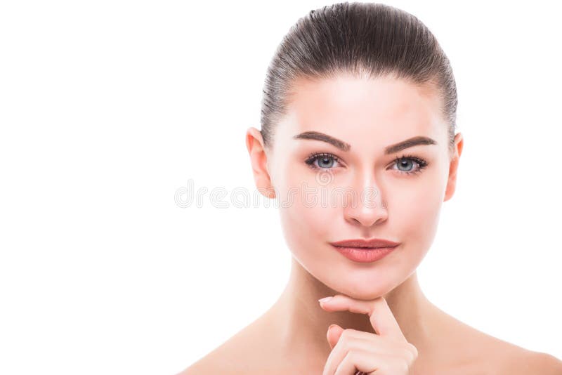 Piękno kobiety twarzy portret Piękna zdroju modela dziewczyna z perfect świeżą czystą skórą zdjęcie royalty free Piękno kobiety twarzy portret Piękna zdroju modela dziewczyna z perfect świeżą czystą skórą zdjęcie royalty free