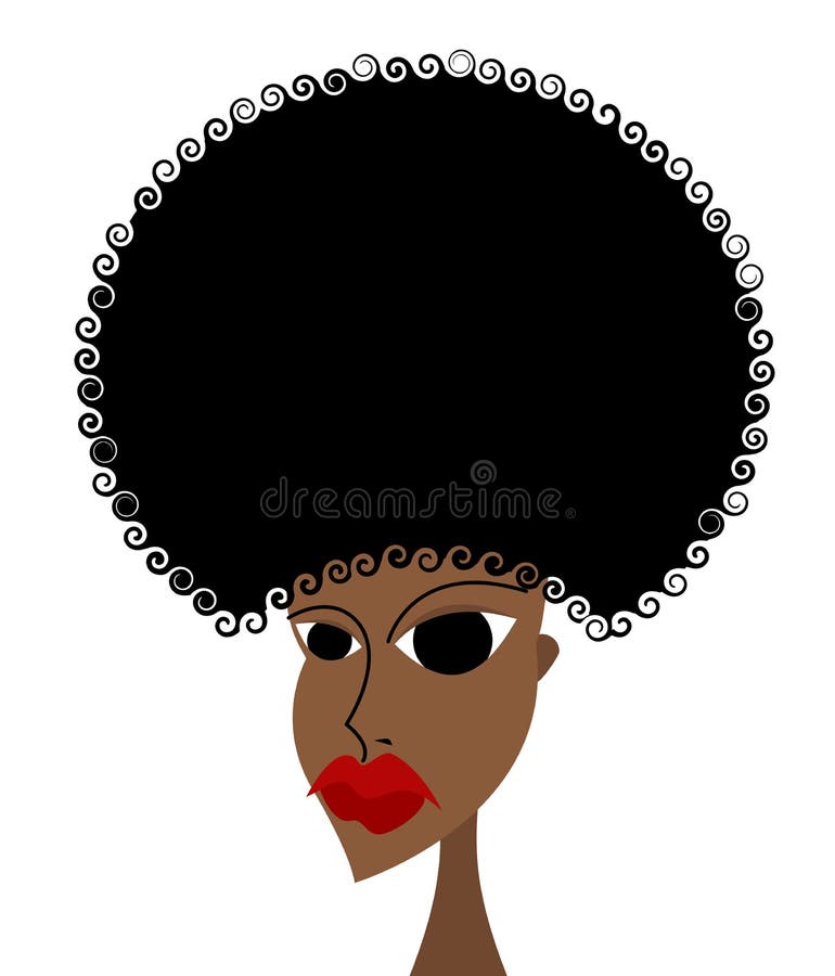 Piękny afrykański dziewczyna portret Fryzury Afro Afrykanin Ameryka royalty ilustracja Piękny afrykański dziewczyna portret Fryzury Afro Afrykanin Ameryka royalty ilustracja