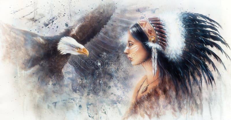 Piękny airbrush obraz młoda indyjska kobieta jest ubranym g ilustracji Piękny airbrush obraz młoda indyjska kobieta jest ubranym g ilustracji