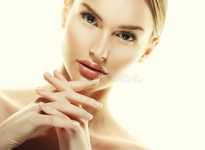 Piękny kobiety twarzy portreta piękna skóry opieki pojęcie zdjęcie royalty free Piękny kobiety twarzy portreta piękna skóry opieki pojęcie zdjęcie royalty free