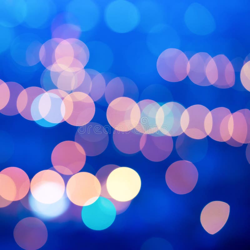 Piękny miasto zamazuje światła bokeh błękita abstrakcjonistycznego kółkowego plecy zdjęcia royalty free