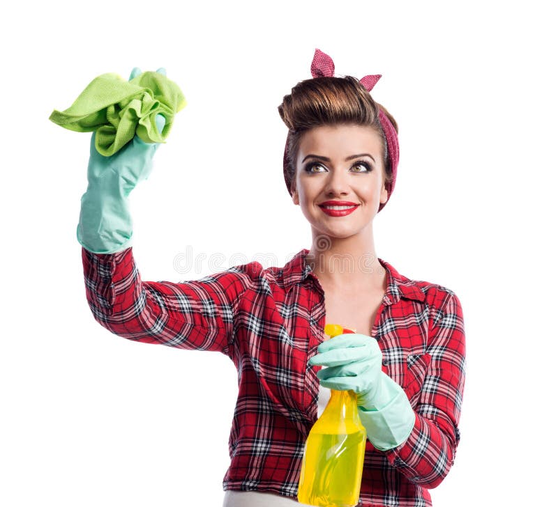 Download Piękny młody cleaner obraz stock. Obraz złożonej z okupacyjny - 65225617