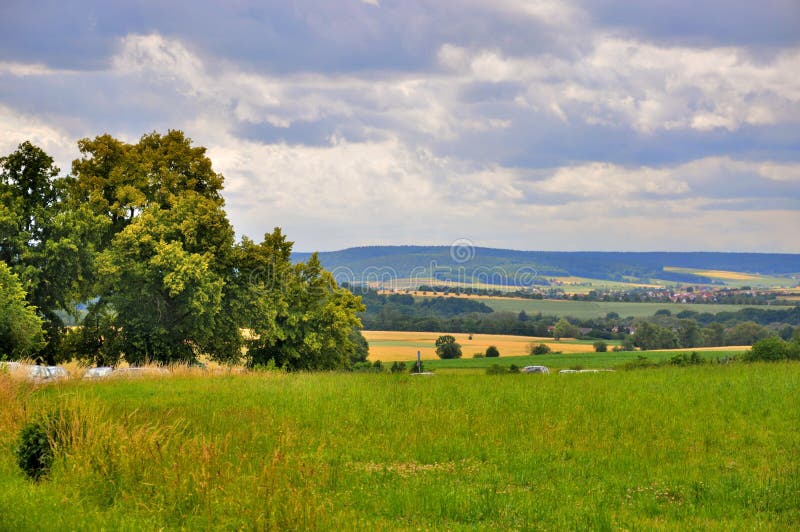 Piękny poly Fulda Hessen krajobraz zdjęcia stock