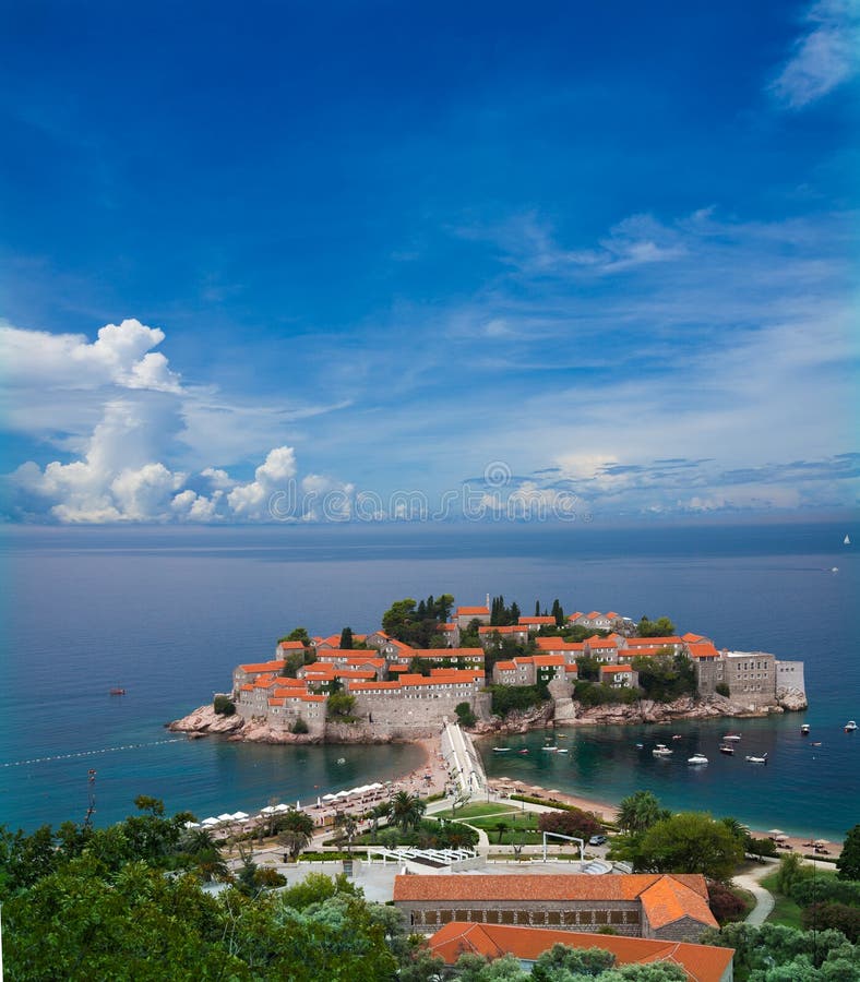 Piękny sveti Stefan półwysep w Montenegro fotografia stock Piękny sveti Stefan półwysep w Montenegro fotografia stock