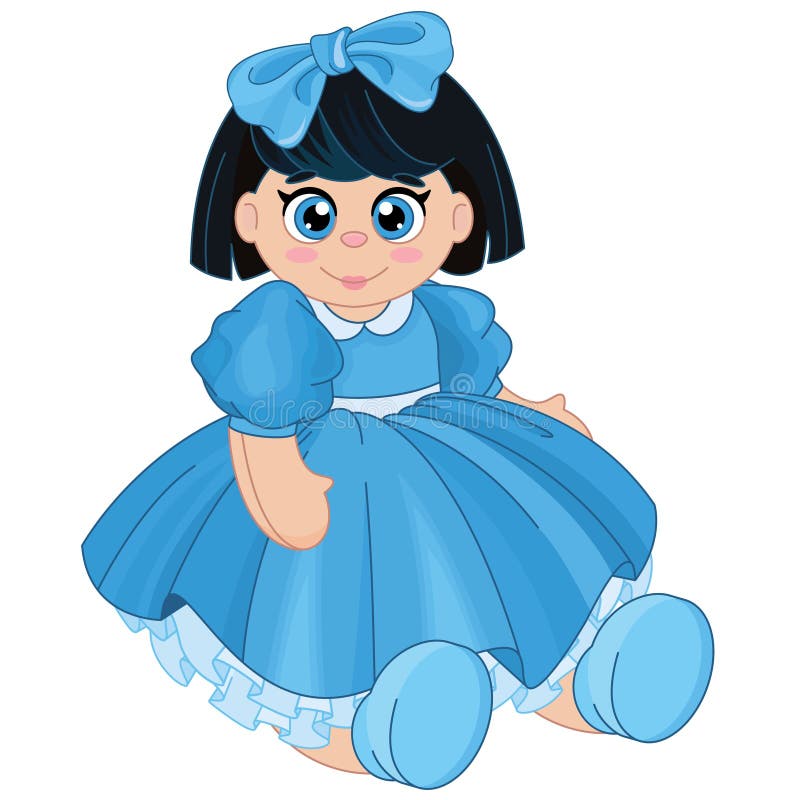 Piękny śliczny brunetki dziecko - lala royalty ilustracja Piękny śliczny brunetki dziecko - lala royalty ilustracja