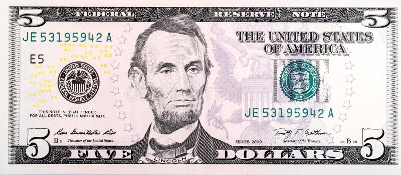 Pięć U S dolara banknot