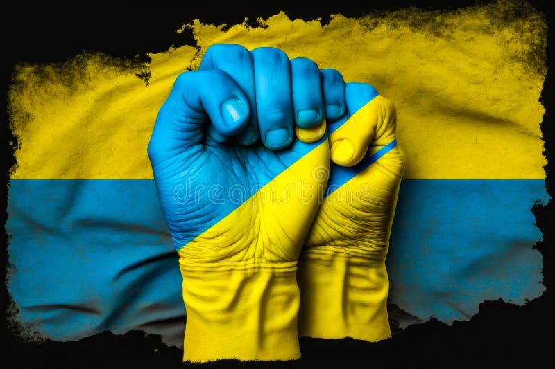 Pięść, która jest przed flagą generacyjną ai. Pięść przed flagą. ai generacyjne