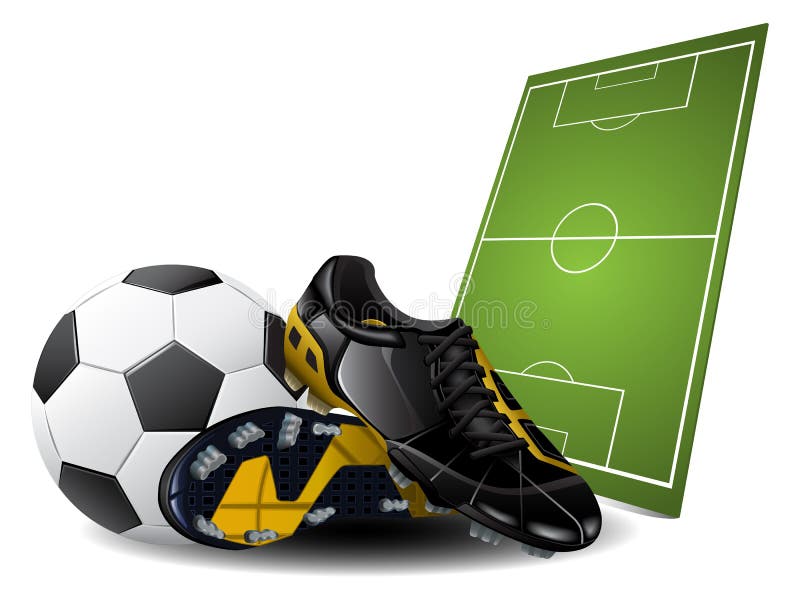 Illustration of soccer boots and ball. Football Background. vector illustration. Illustration of soccer boots and ball. Football Background. vector illustration