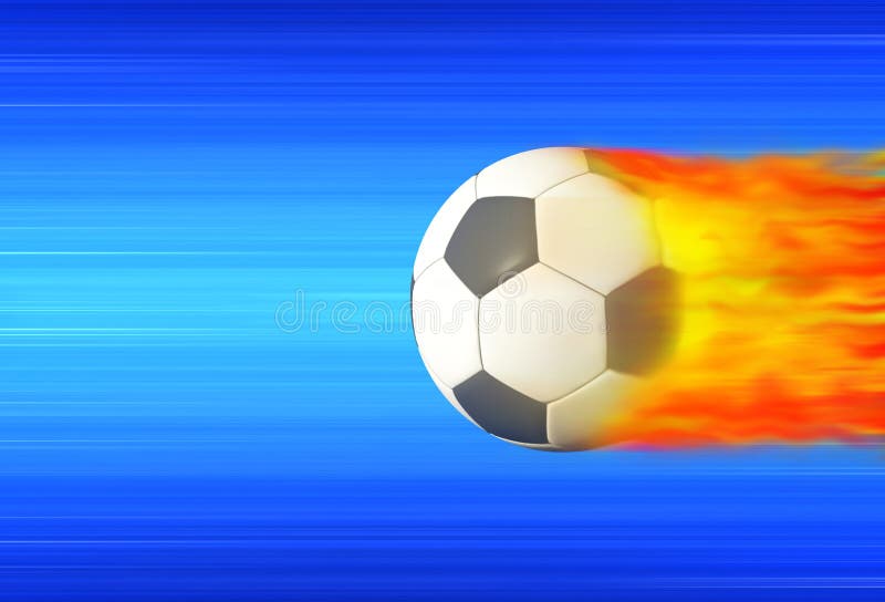 Ball football in high speed catching fire. Ball football in high speed catching fire.