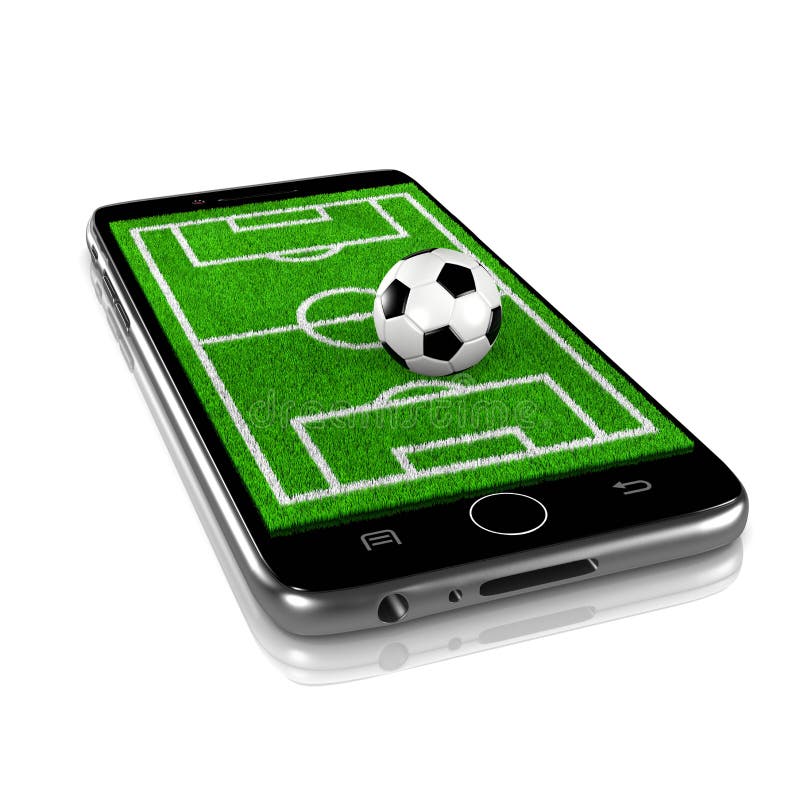Piłka nożna na Smartphone, sporty App ilustracji Piłka nożna na Smartphone, sporty App ilustracji
