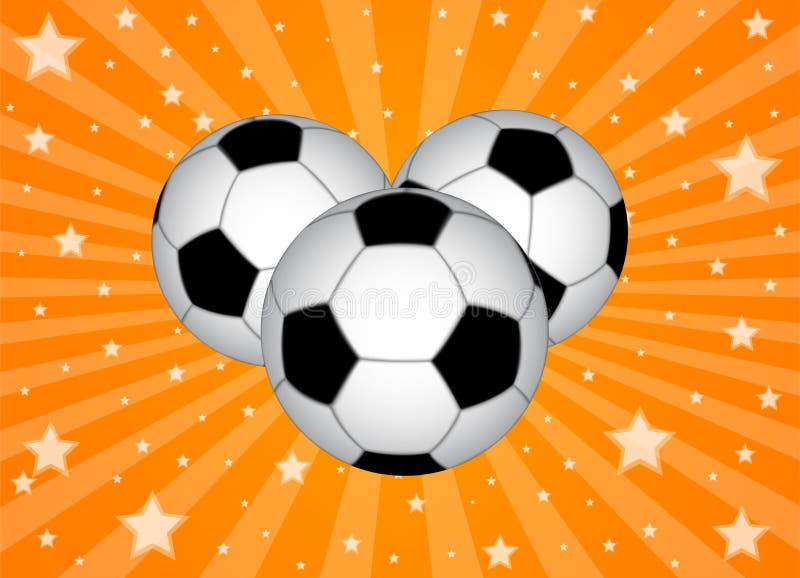 Soccer ball with rays and stars. Vector illustration. Soccer ball with rays and stars. Vector illustration