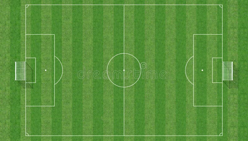 Aerial view of a soccer field -3d rendering. Aerial view of a soccer field -3d rendering